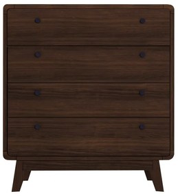 Tmavohnedá vysoká komoda v dekore orecha 80x88 cm Caitlin – Støraa