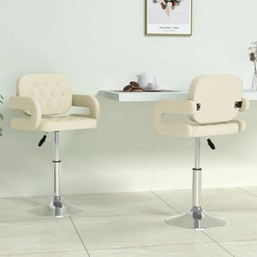 Otočné jedálenské stoličky 2 ks krémové umelá koža 335561
