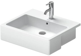 DURAVIT Vero polozápustné umývadlo s otvorom, s prepadom, 550 x 470 mm, biela, s povrchom WonderGliss, 03145500001