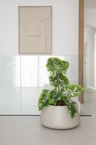 Kvetináč GORDO, sklolaminát, výška 29 cm, krémový