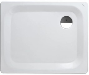 LAUFEN Platina obdĺžniková sprchová vanička zo smaltovanej ocele, odtok v rohu, 900 x 750 x 25 mm, biela, H2150030000401