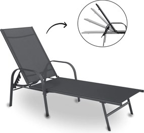 CH Záhradné nastaviteľné lehátko Lein - tmavosivá