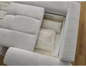 Svetlosivá rozkladacia/s úložným priestorom rohová pohovka z textílie buklé (ľavý roh/s leňoškou) Roxelane – Bobochic Paris