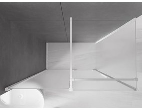 Mexen Velar, sprchový kút s posuvnými dverami 140 x 70 cm, 8mm sklo námraza, biela matná, 871-140-070-31-20