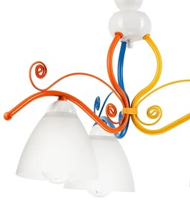 Luster na reťazi RETRO 3xE27/60W/230V biela/pestrofarebná