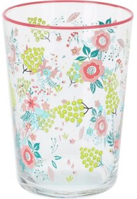 4-dielna súprava pohárov Flowers & Fruits 510 ml, ružová
