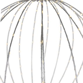 Vianočná závesná lampa guľa biela 60 cm vrátane LED s časovačom IP44 - Nobi