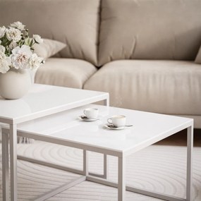 KONFERENČNÝ STOLÍK BELLA 2v1 KAŠMÍR + BIELE SKLO