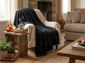 Mikroplyšová deka SOFT, čierna Rozmer: 200 x 220 cm