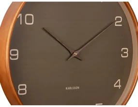 Dizajnové nástenné hodiny Karlsson 5993MG hnedé,priemer 40 cm