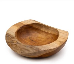 Stredná Miska z Teakového Dreva v Prírodnom Tvare - 20x7cm