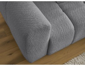 Sivá rozkladacia/s úložným priestorom rohová pohovka z textílie buklé (pravý roh/s leňoškou) Roxelane – Bobochic Paris