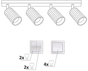 Bodové svietidlo NICEA 4xGU10/10W/230V čierna