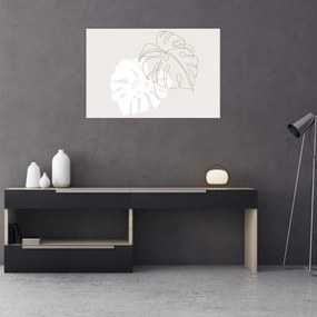 Obraz - Line art monstera N⁰2 (90x60 cm)