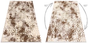 Moderný MEFE koberec 8724 Ornament vintage - Štrukturálny, dve vrstvy rúna béžová /   zlatá