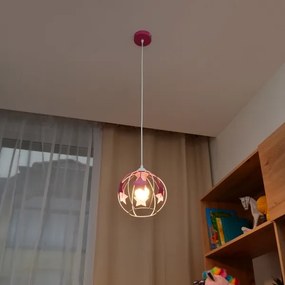 Detský luster na lanku STARS 1xE27/15W/230V ružová/biela