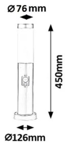 Rabalux 8267 - Vonkajšia lampa so senzorom INOX TORCH 1xE27/25W IP44