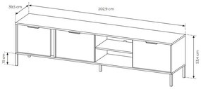 TV stolík/skrinka Lyran 3D (antracit + zlatá). Vlastná spoľahlivá doprava až k Vám domov. 1071358