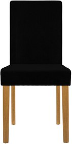 Sada 2 ks jedálenských stoličiek Ina látka cord, antik svetlá - čierna