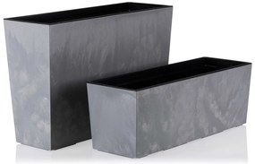 PLASTOVÝ KVETINÁČ BLOOM 36X56 CM IMITÁCIA BETÓNU SIVÁ