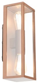 Priemyselná nástenná lampa hrdzavohnedá 38 cm 2-žiarovková IP44 - Charlois