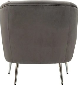 Sivé zamatové kreslo Silvery – Mauro Ferretti