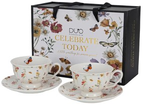 Porcelánová šálka na nohe s podšálkou Royal Grace 250 ml sada 2ks