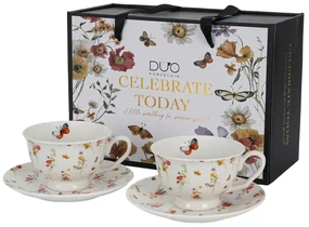 Porcelánová šálka na nohe s podšálkou Royal Grace 250 ml sada 2ks