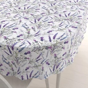 Biante Teflónový oválny obrus TF-072 Levandule na bielom 60x100 cm