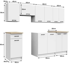 Kuchynská linka OLIWIA 2.4 m biela