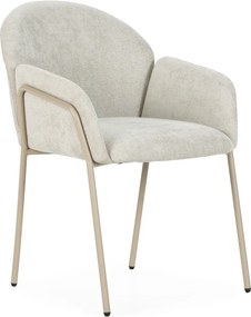 Béžové čalúnené jedálenské kreslá v súprave 2 ks Aslin – MOME