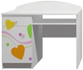 Písací stôl FAREBNÁ SRDIEČKA - TYP A