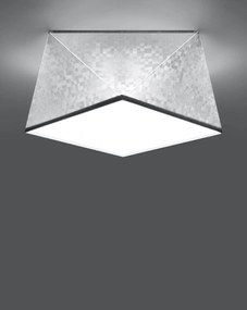 Stropné svietidlo Hexa, 1x sivé plastové tienidlo, (biely plast), (25 cm)