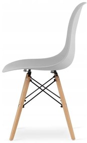 Jedálenská zostava stôl Dub sonoma/ biele nohy 80 X 80 + 4 stoličky OSAKA sivé / prírodné nohy