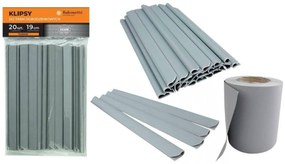 Rollmarket Upevňovacie spony ku tieniacemu pásu 19 cm, light grey, 20 ks Balconetto