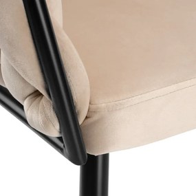Jedálenská stolička COFTON zamatová, čierna / béžová