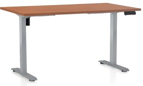 Výškovo nastaviteľný stôl OfficeTech B, 120 x 80 cm, sivá podnož, čerešňa