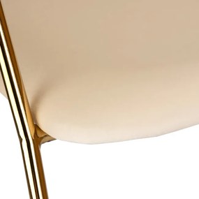 Jedálenská stolička COLIN zamatová, zlatá / béžová