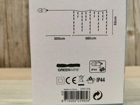 vianočné osvetlenie padajúci dážď chladná biela/180/ W,INT/OUT 6m
