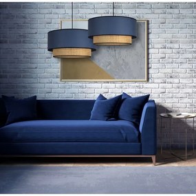 Duolla - Luster na lanku BOHO 1xE27/15W/230V pr. 45 cm modrá/ratan