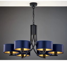 Jupiter 2102 - Luster na reťazi ARTHUR 6xE27/15W/230V modrá/čierna
