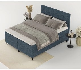 Tmavomodrá boxspring posteľ s úložným priestorom 160x200 cm Urbaneo – Maison de Rêve