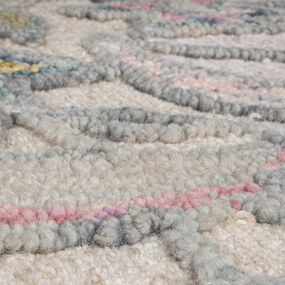 Krémový ručne tkaný vlnený koberec 200x290 cm Tania Floral – Flair Rugs