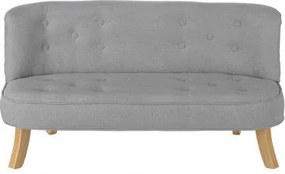 Detská sedačka velvet šedá 17 cm Biela