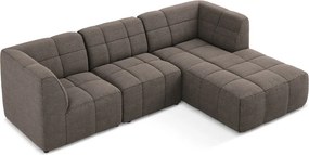 Hnedá rohová pohovka z textílie buklé (pravý roh/s leňoškou) Aloha – Makamii