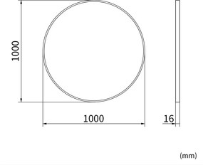 Erga Round, okrúhle zrkadlo 100cm, zlatý rám, ERG-V01-ROUND-1010-GD
