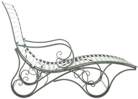 Kovová záhradné lehátko Amiens - Zelená antik