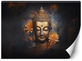 Gario Fototapeta Zlatý Budha a kvety Materiál: Vliesová, Rozmery: 350 x 245 cm