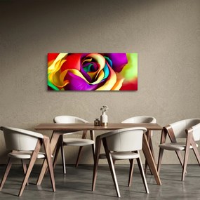 Obraz - Farebná ruža (120x50 cm)