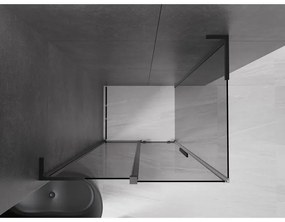 Mexen Velar L, sprchový kút s posuvnými dverami 110 x 70 cm, 8mm šedé sklo, čierna matná, 871-110-070-43-70
